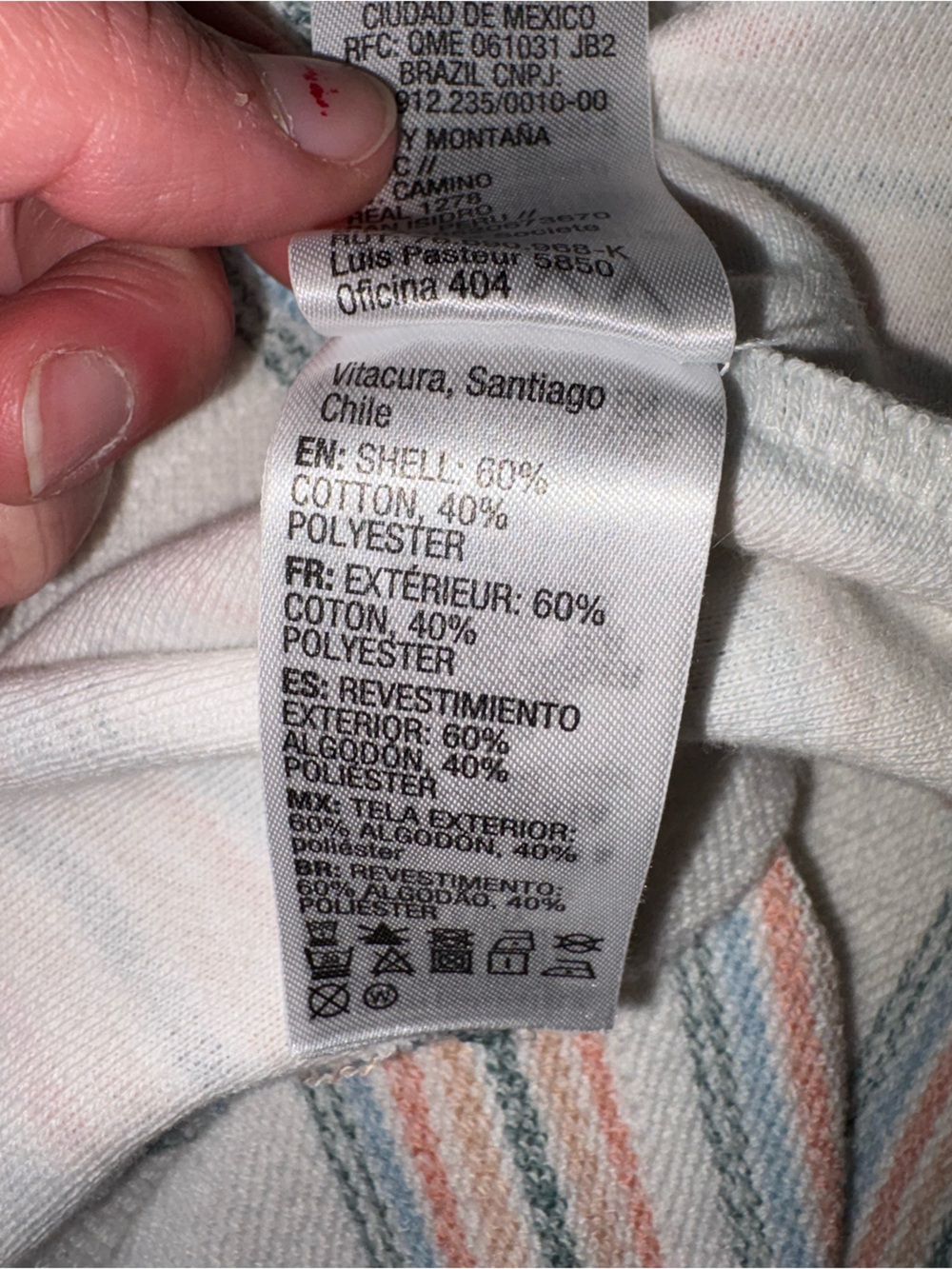 Roxy Cream Hooded Pullover with Coral and Teal Stripes - Picture 6 of 6